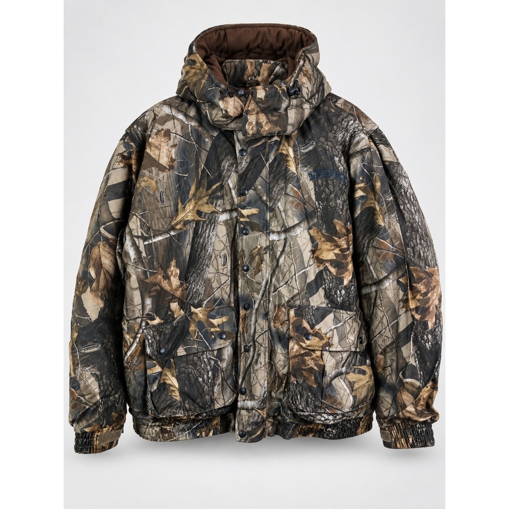 Field & Stream Hunting Jacket Mens XXL Brown Camo RealTree Hooded Hunting Work